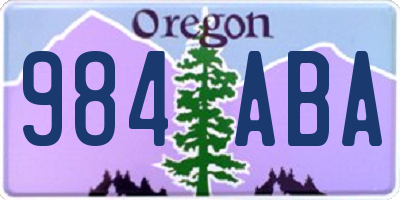 OR license plate 984ABA