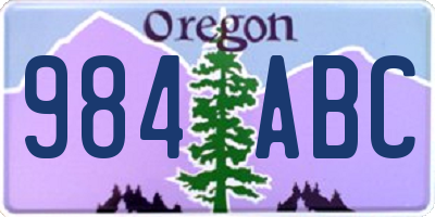 OR license plate 984ABC
