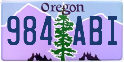 OR license plate 984ABI