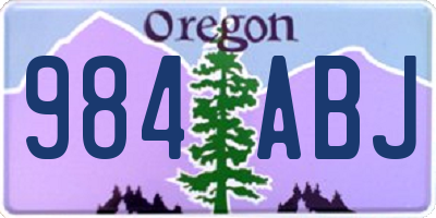 OR license plate 984ABJ