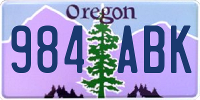 OR license plate 984ABK
