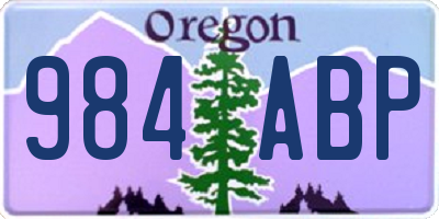 OR license plate 984ABP