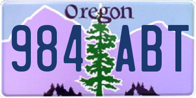OR license plate 984ABT