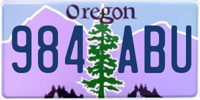 OR license plate 984ABU