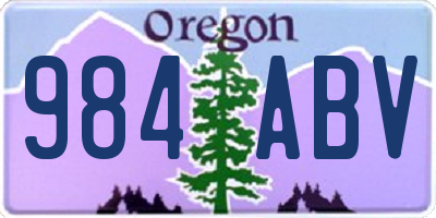 OR license plate 984ABV