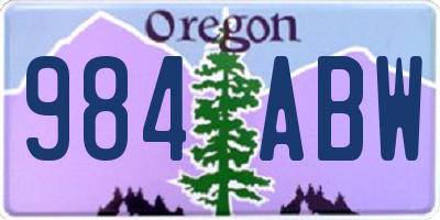 OR license plate 984ABW