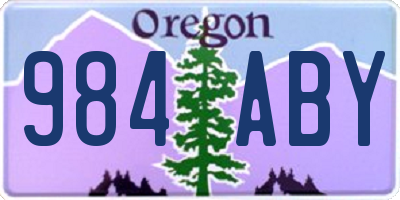 OR license plate 984ABY