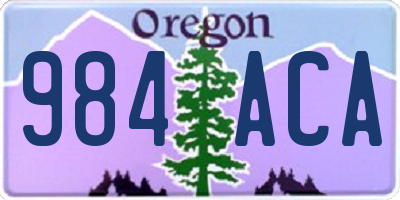 OR license plate 984ACA