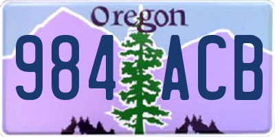 OR license plate 984ACB