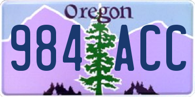 OR license plate 984ACC