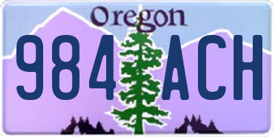 OR license plate 984ACH