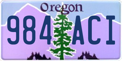 OR license plate 984ACI