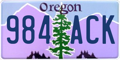 OR license plate 984ACK
