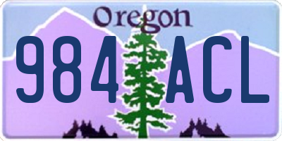 OR license plate 984ACL