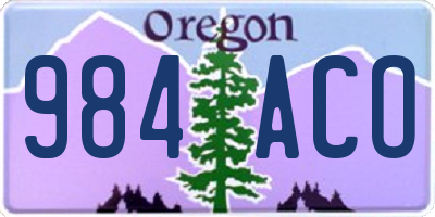 OR license plate 984ACO
