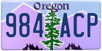 OR license plate 984ACP