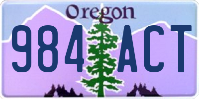 OR license plate 984ACT
