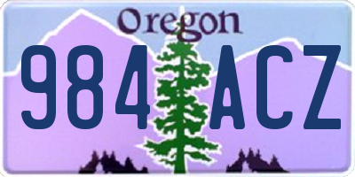 OR license plate 984ACZ