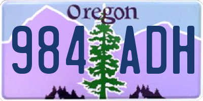 OR license plate 984ADH