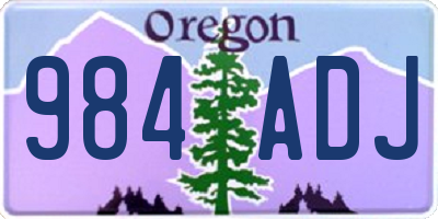 OR license plate 984ADJ