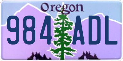 OR license plate 984ADL