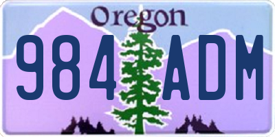 OR license plate 984ADM