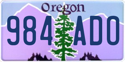 OR license plate 984ADO