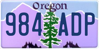 OR license plate 984ADP