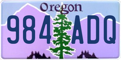 OR license plate 984ADQ