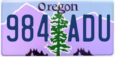 OR license plate 984ADU