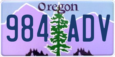 OR license plate 984ADV