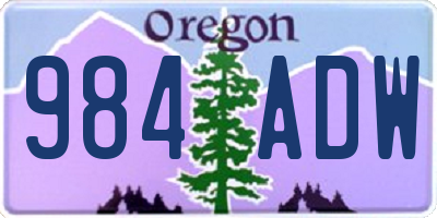 OR license plate 984ADW