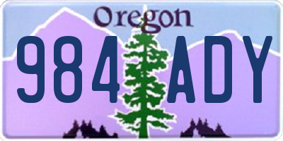 OR license plate 984ADY