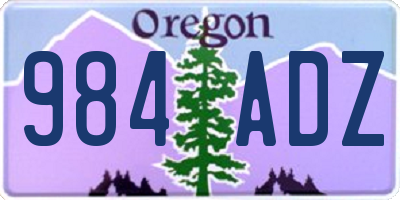 OR license plate 984ADZ