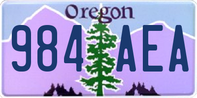 OR license plate 984AEA