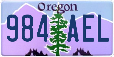 OR license plate 984AEL