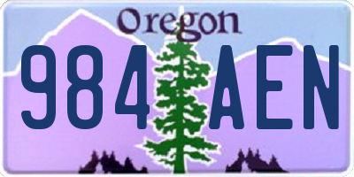 OR license plate 984AEN