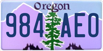 OR license plate 984AEO