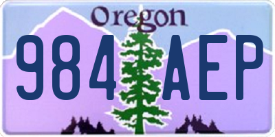 OR license plate 984AEP