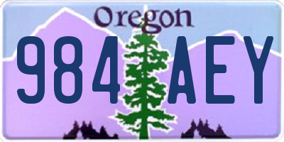 OR license plate 984AEY