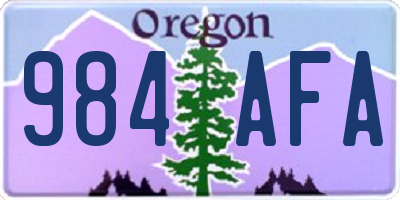 OR license plate 984AFA