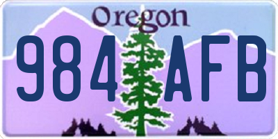 OR license plate 984AFB