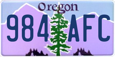 OR license plate 984AFC