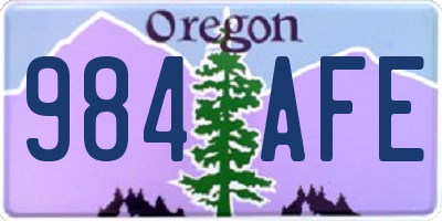 OR license plate 984AFE