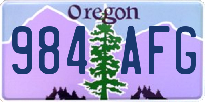 OR license plate 984AFG