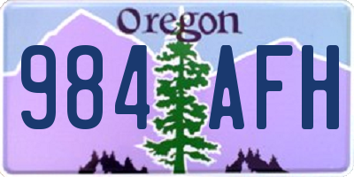 OR license plate 984AFH