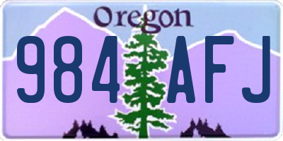 OR license plate 984AFJ