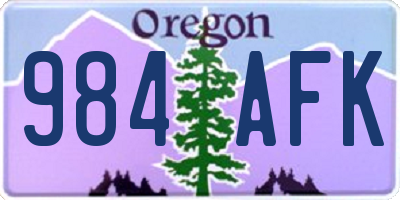 OR license plate 984AFK