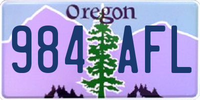 OR license plate 984AFL
