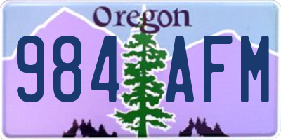 OR license plate 984AFM